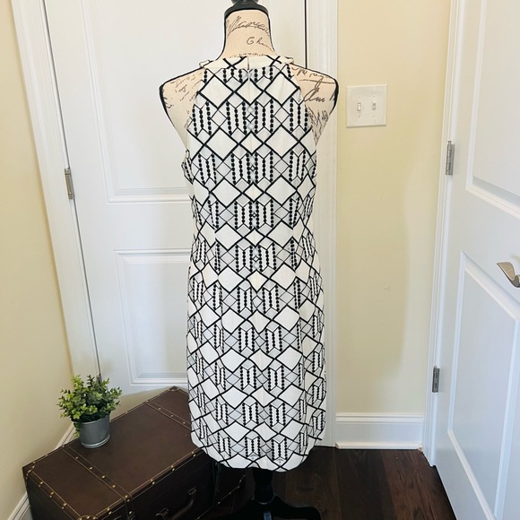 Nine West Black and Cream Sleeveless Dress - Picture 4 of 8